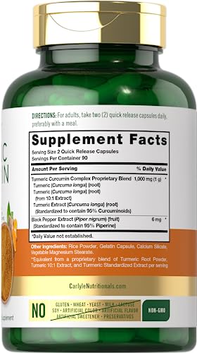 Carlyle Turmeric Curcumin with Black Pepper 1000mg