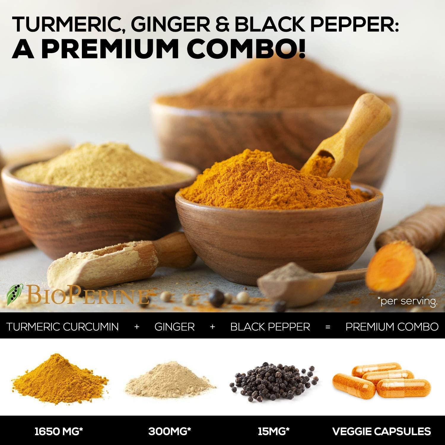 Turmeric Curcumin with Ginger & Black Pepper