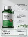 Turmeric Ginger Supplement with Black Pepper, 3000 mg