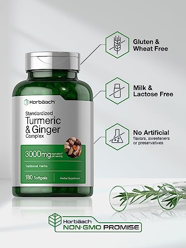 Turmeric Ginger Supplement with Black Pepper, 3000 mg