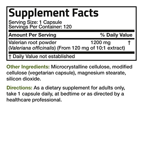 Bronson Valerian Root 1200mg Relaxation Capsules