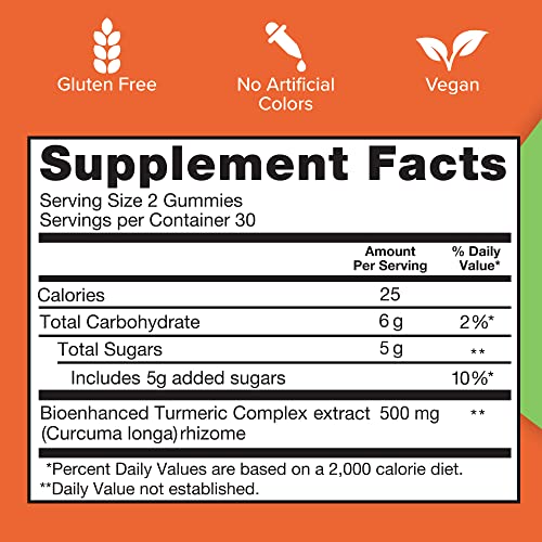 Turmeric Gummies for Joint Support - 500mg Curcumin