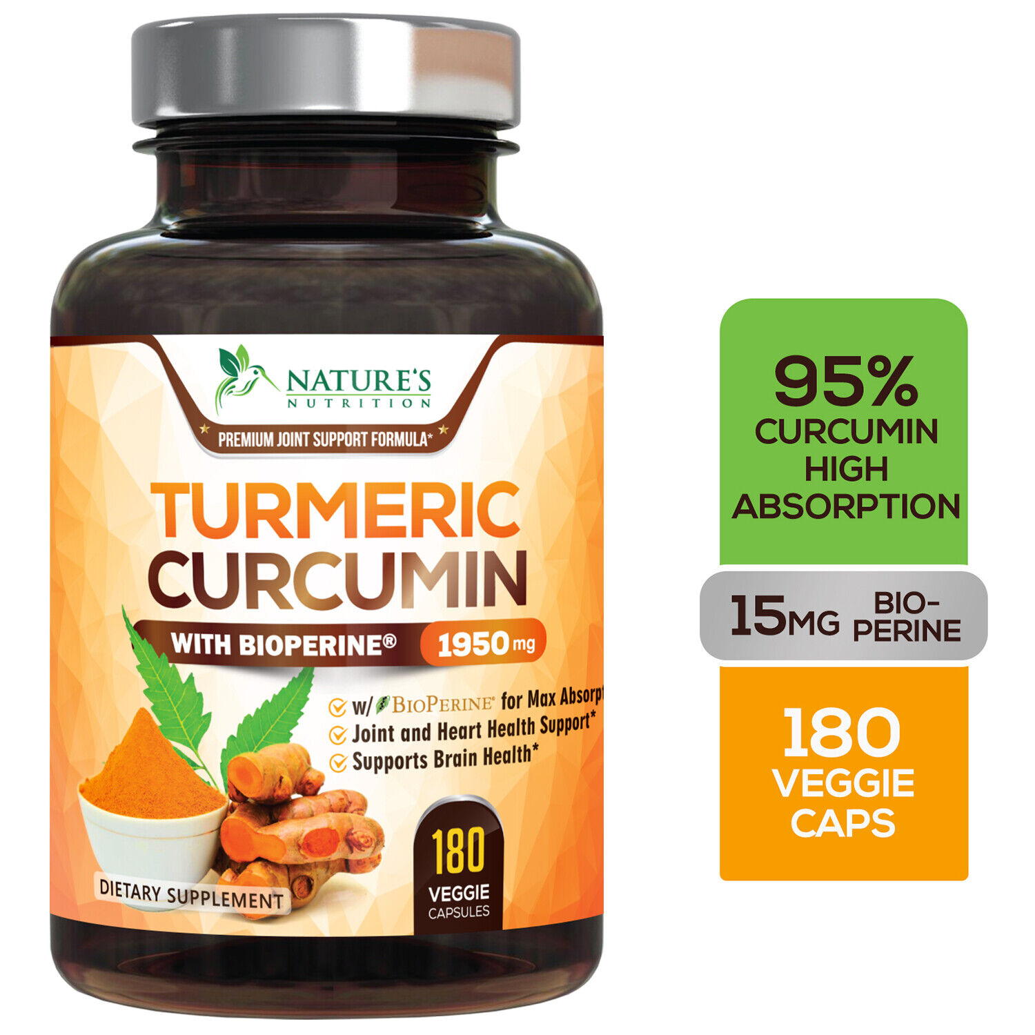 Turmeric Curcumin 1950mg with BioPerine 95% Potency