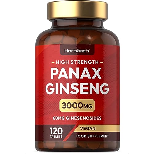 High Strength Panax Ginseng 3000mg Vegan Tablets