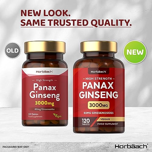 High Strength Panax Ginseng 3000mg Vegan Tablets