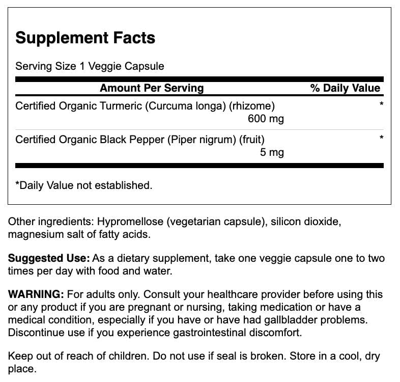 Swanson Turmeric & Black Pepper for Joint Support