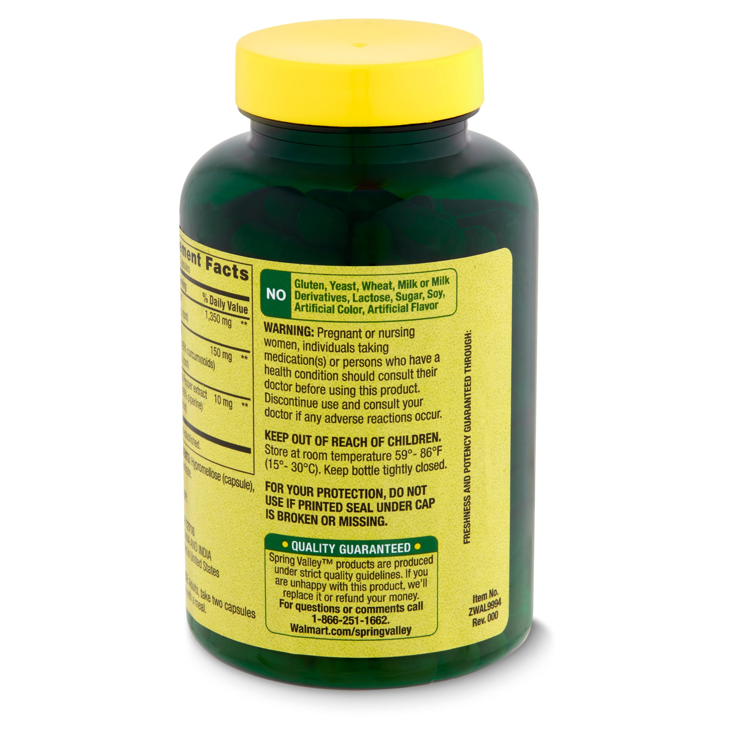 Spring Valley Ultra Strength Turmeric Curcumin Capsules