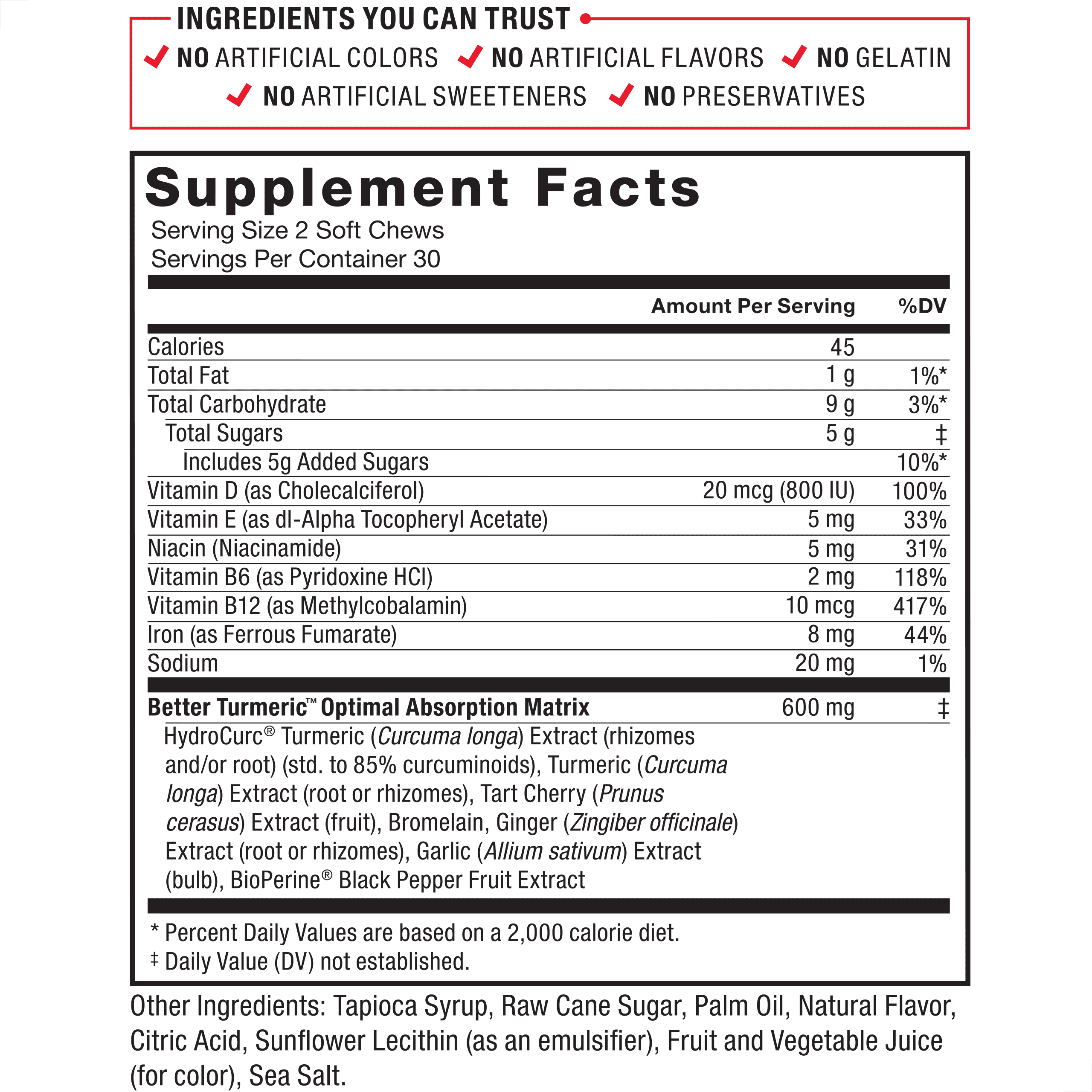 Better Turmeric Supplement with Black Pepper & Ginger