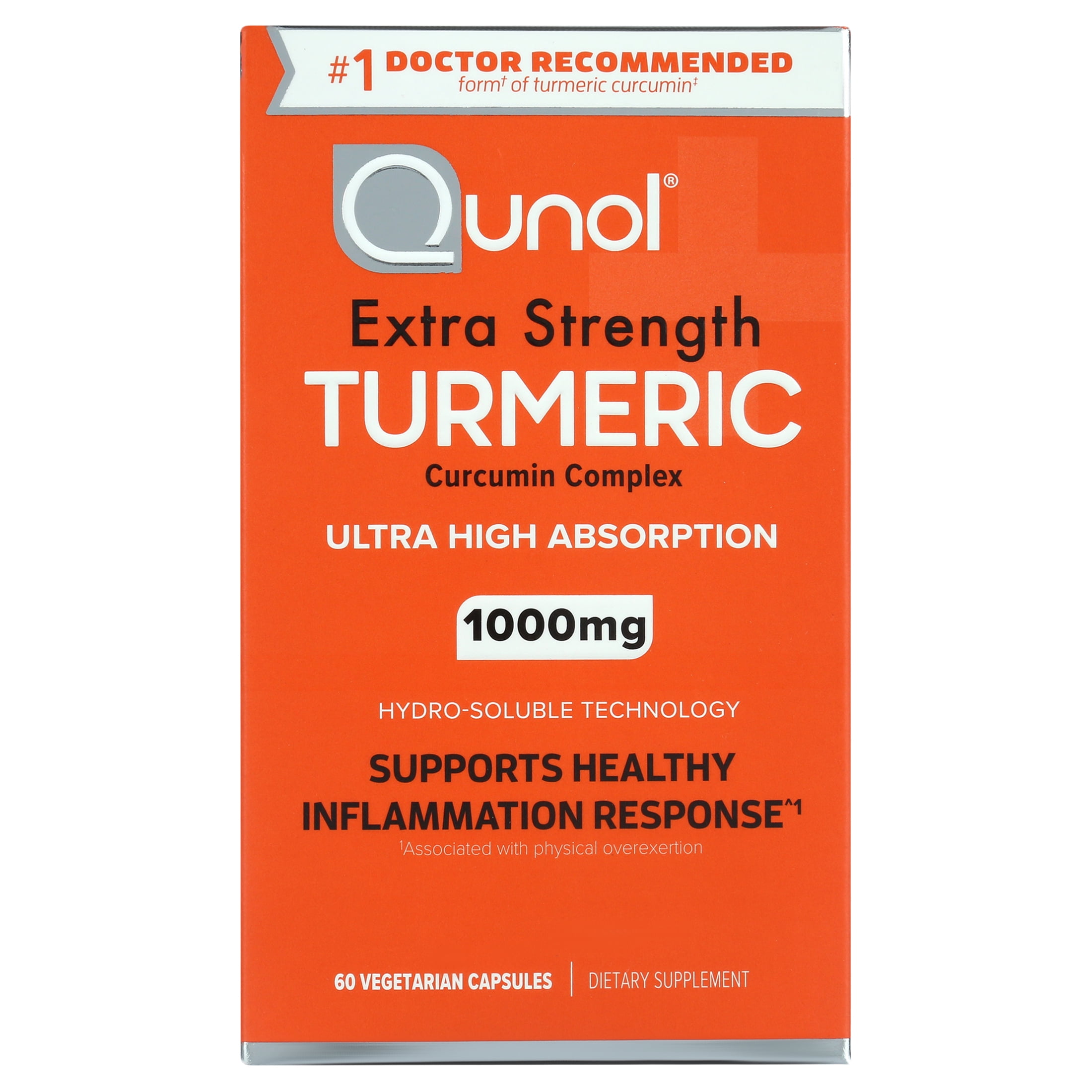 Qunol Turmeric Curcumin Capsules, 1000mg, 60 Count