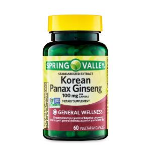 Korean Panax Ginseng Vegetarian Capsules, 100 mg
