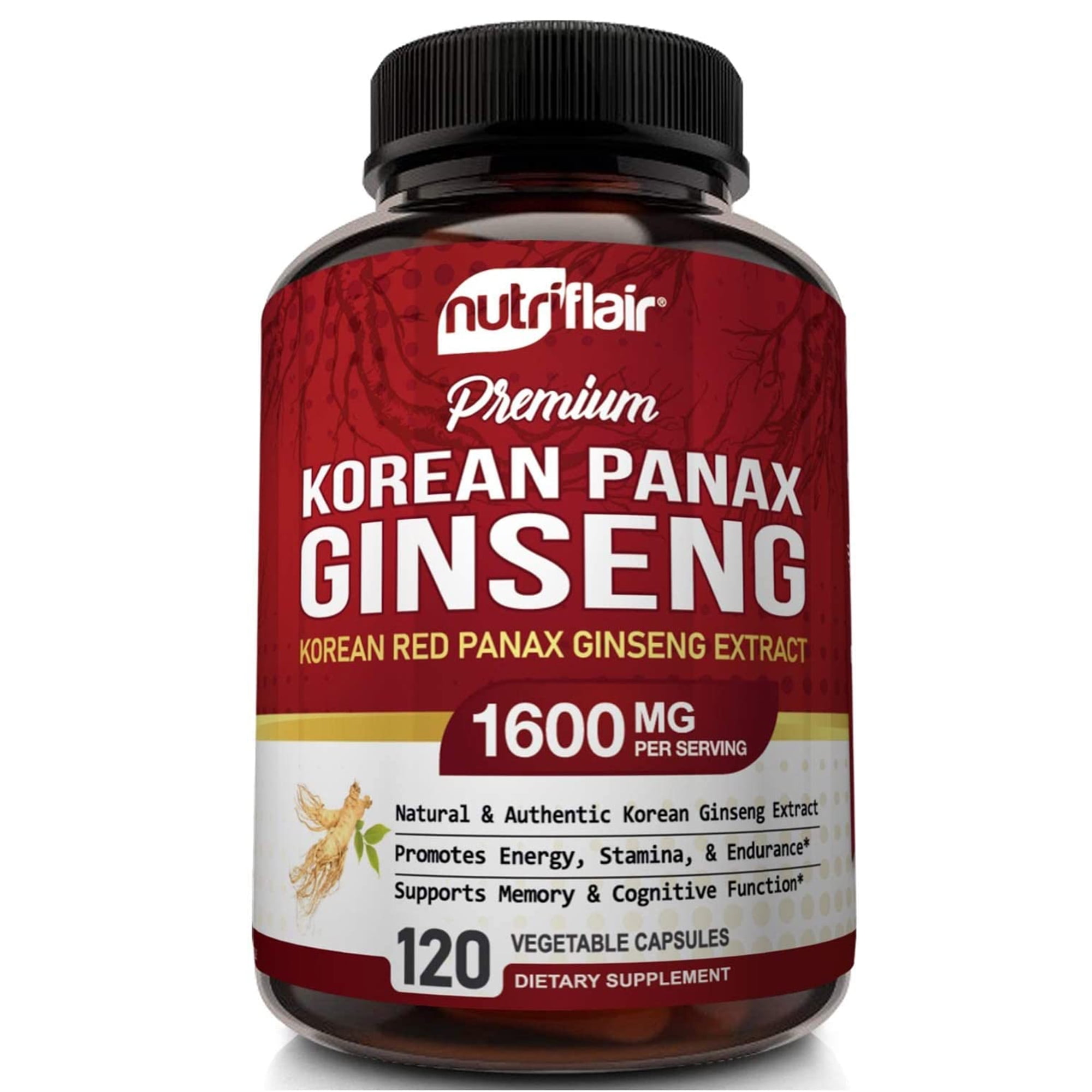 NutriFlair Korean Ginseng Capsules for Energy & Focus