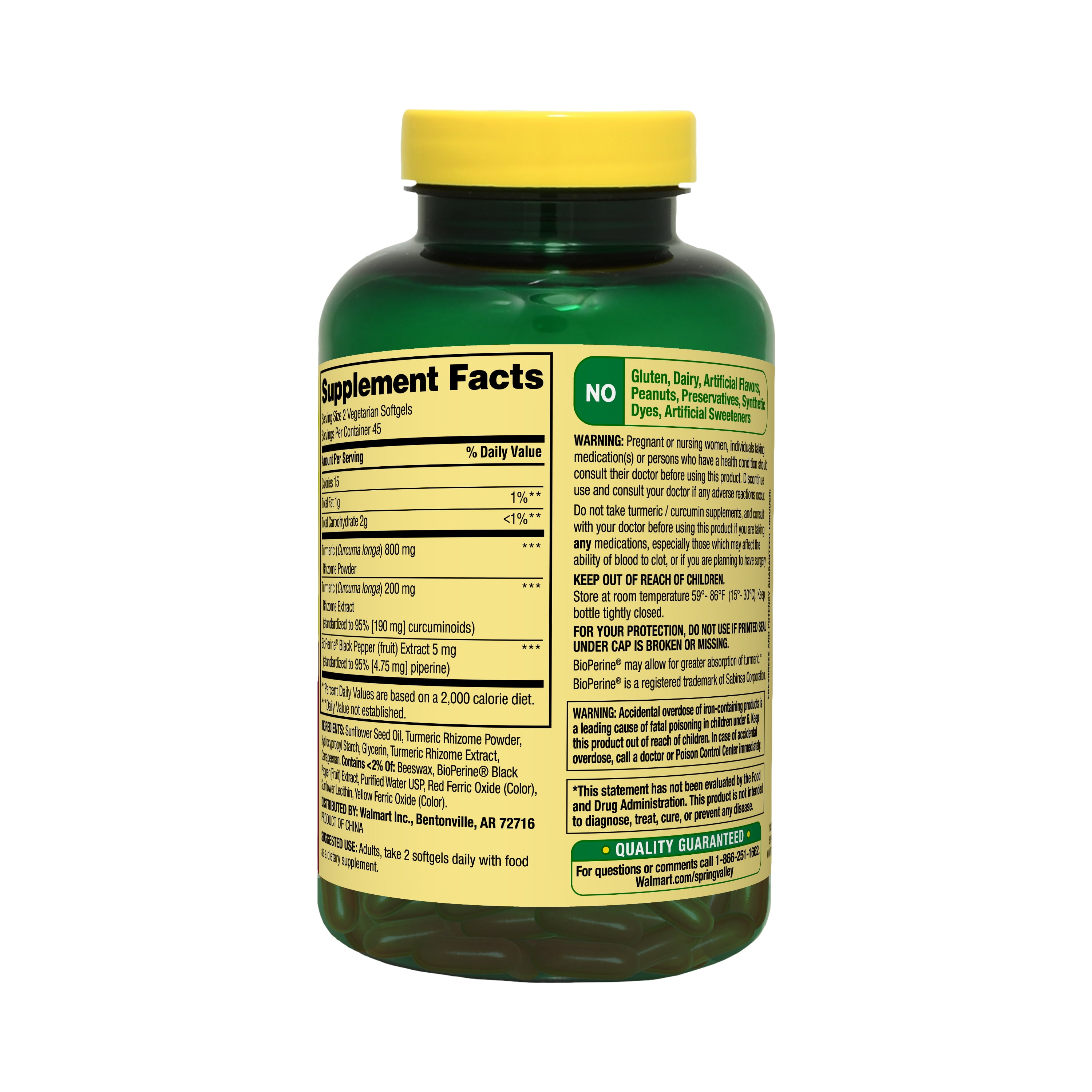 Spring Valley Extra Strength Turmeric Curcumin Softgels