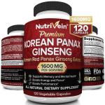 Nutrivein Korean Red Panax Ginseng 1600mg Capsules