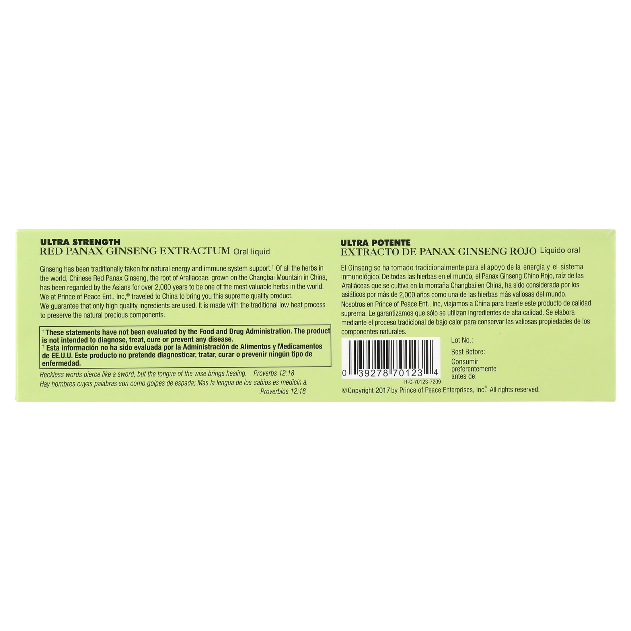 Ultra Strength Ginseng Extract by Prince of Peace