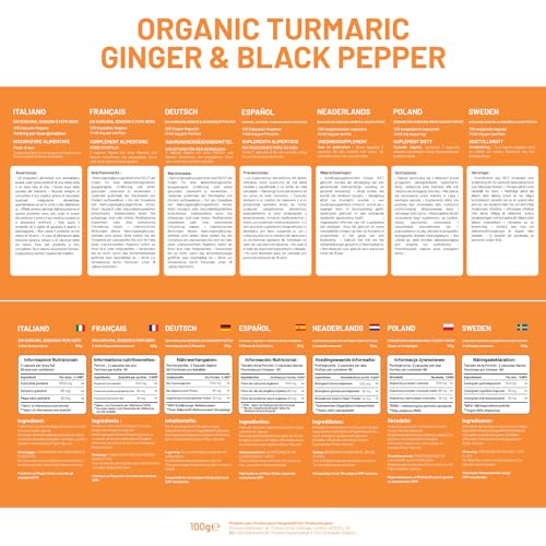 Organic Turmeric Curcumin 1400mg Joint Support 120 Caps