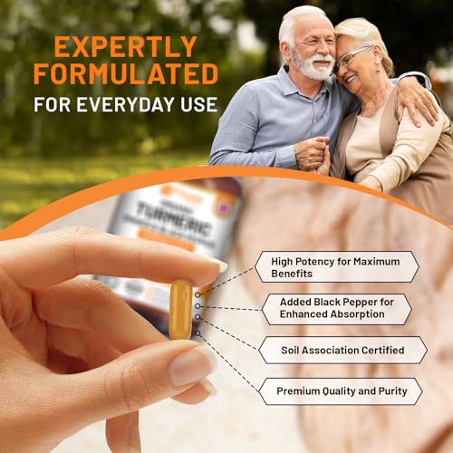 Organic Turmeric Curcumin 1400mg Joint Support 120 Caps