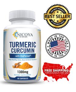 Turmeric Curcumin 1300mg with Bioperine for Joint Relief