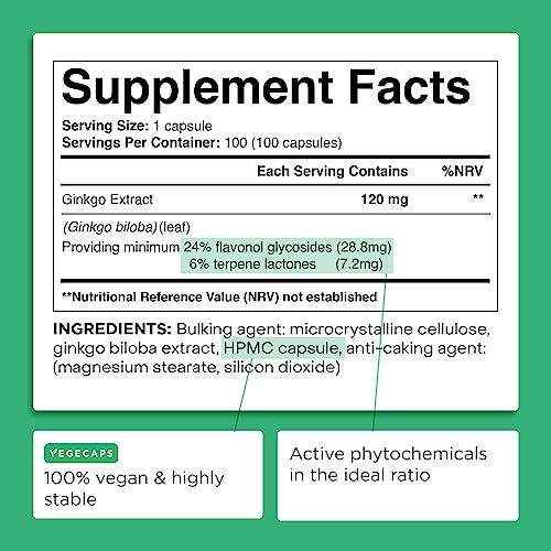 Ginkgo Biloba 120mg Memory Boosting Capsules