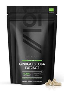 Organic Ginkgo Biloba Extract 12,500mg - 120 Capsules