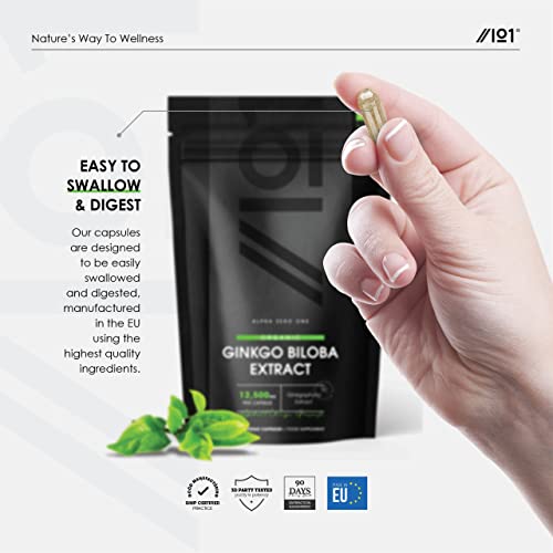 Organic Ginkgo Biloba Extract 12,500mg - 120 Capsules