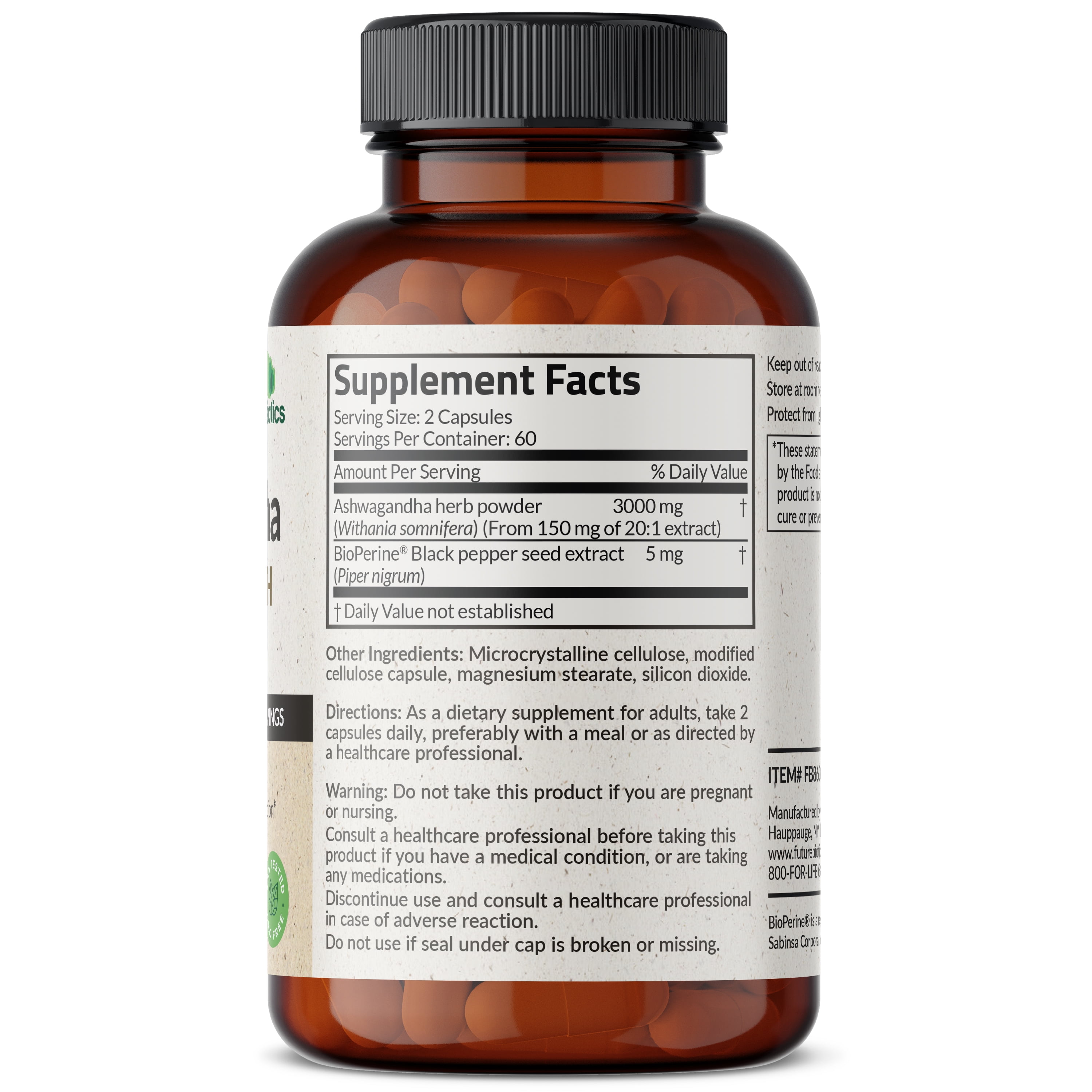 Futurebiotics Extra Strength Ashwagandha 3000mg Capsules