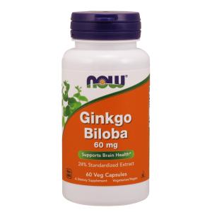 NOW Foods Ginkgo Biloba 60 mg Veg Capsules