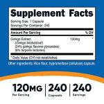Nutricost Ginkgo Biloba 120mg 240 Capsules