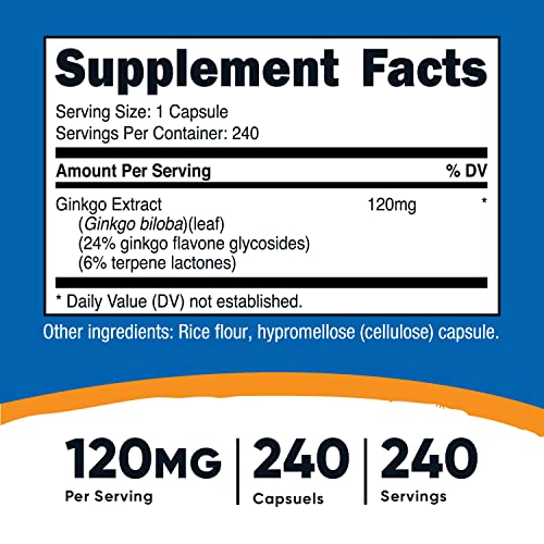 Nutricost Ginkgo Biloba Extract 120mg, 240 Capsules