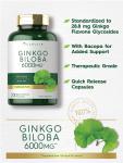 Ginkgo Biloba Capsules 6000mg, 200 Count