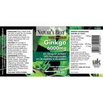 Ginkgo Biloba 6000mg Vegan Tablets - 180 Count