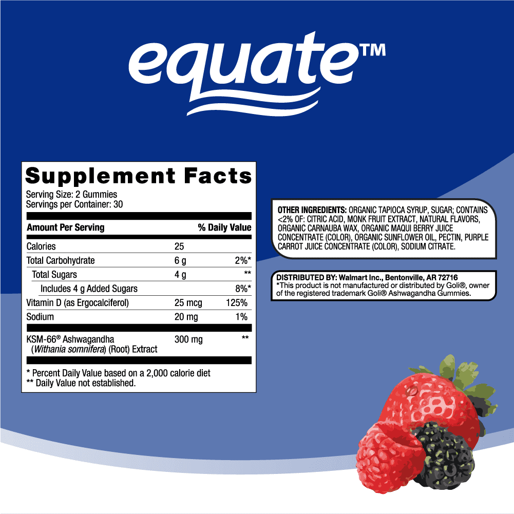 Ashwagandha Gummies, Non-GMO, Mixed Berry Flavor