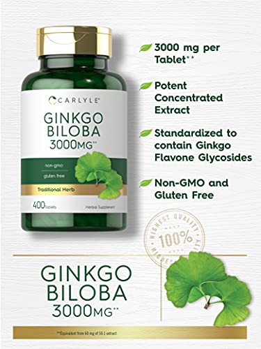 Carlyle Ginkgo Biloba 3000mg, 400 Veggie Tablets