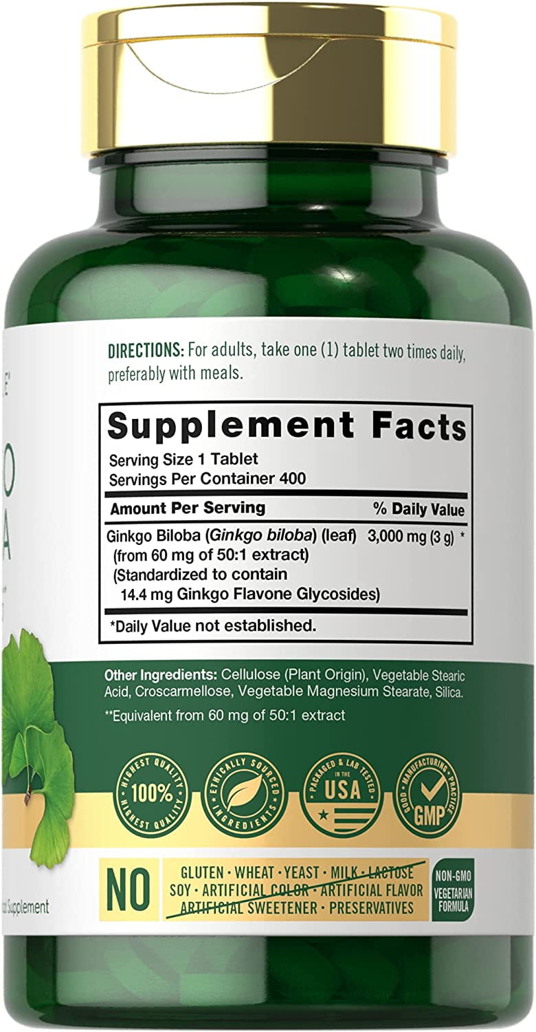 Ginkgo Biloba 3000mg Vegetarian Tablets - 400 Count