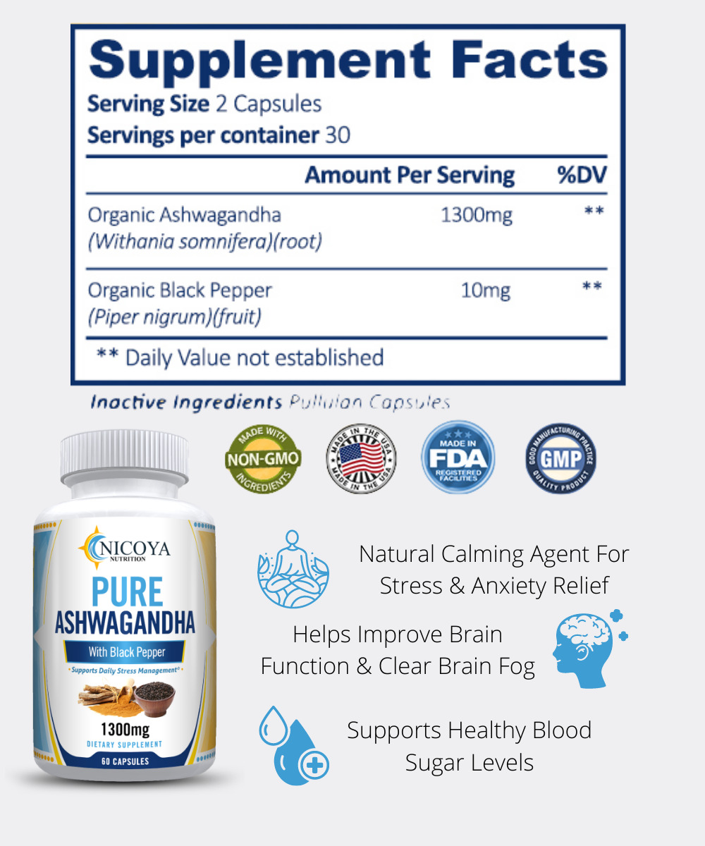 Organic Ashwagandha with Black Pepper for Stress Relief