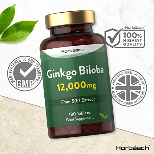 Ginkgo Biloba 12000mg | 180 Vegan Tablets