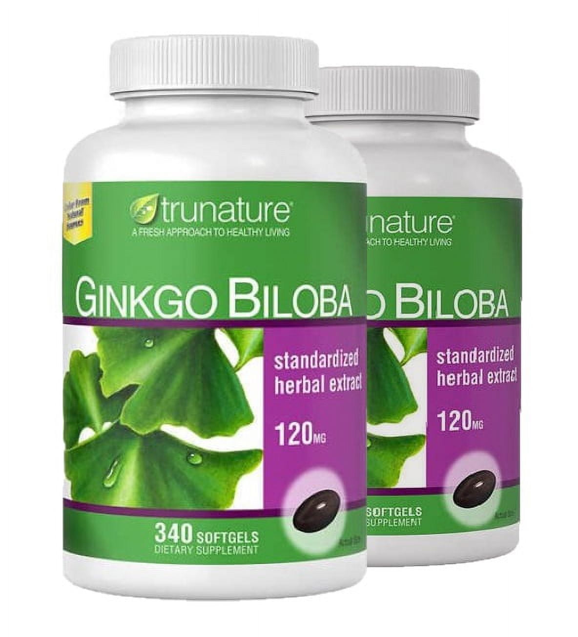 TruNature Ginkgo Biloba Extract 120 mg, 2 Bottles