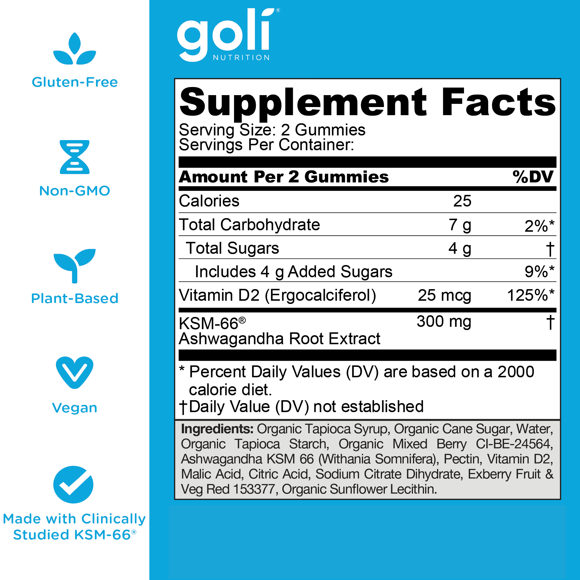 Goli Ashwagandha Gummies, Mixed Berry, 30 Count