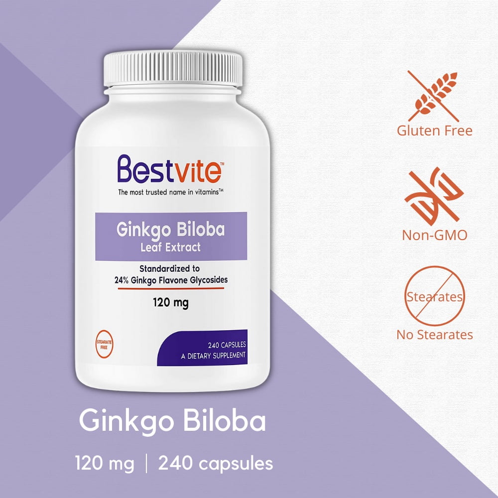 Ginkgo Biloba 120mg - 240 Capsules, Non-GMO
