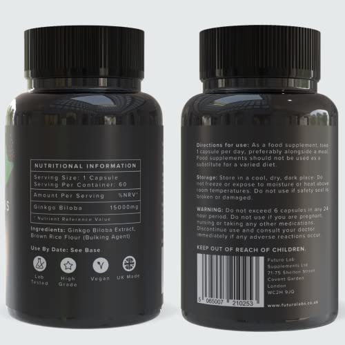 High Strength Ginkgo Biloba Capsules 15,000mg – Vegan