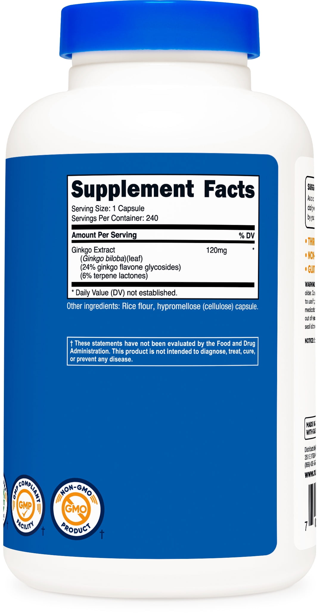 Nutricost Ginkgo Biloba 120mg, 240 Capsules
