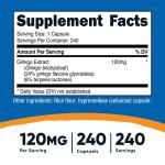 Nutricost Ginkgo Biloba 120mg, 240 Capsules