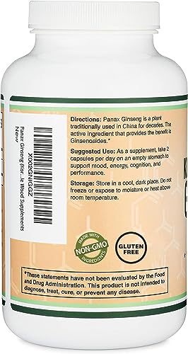 Panax Ginseng Vegan Capsules for Energy & Mood