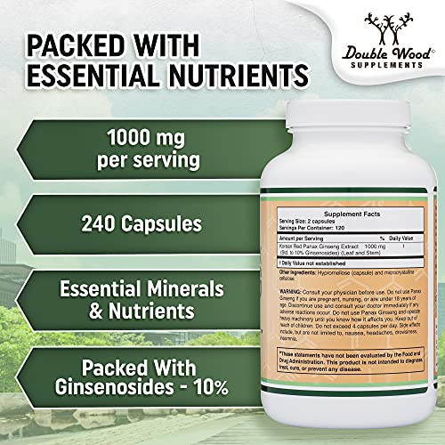 Panax Ginseng Vegan Capsules for Energy & Mood