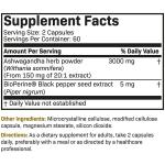 Organic Ashwagandha Capsules 3000mg with Black Pepper