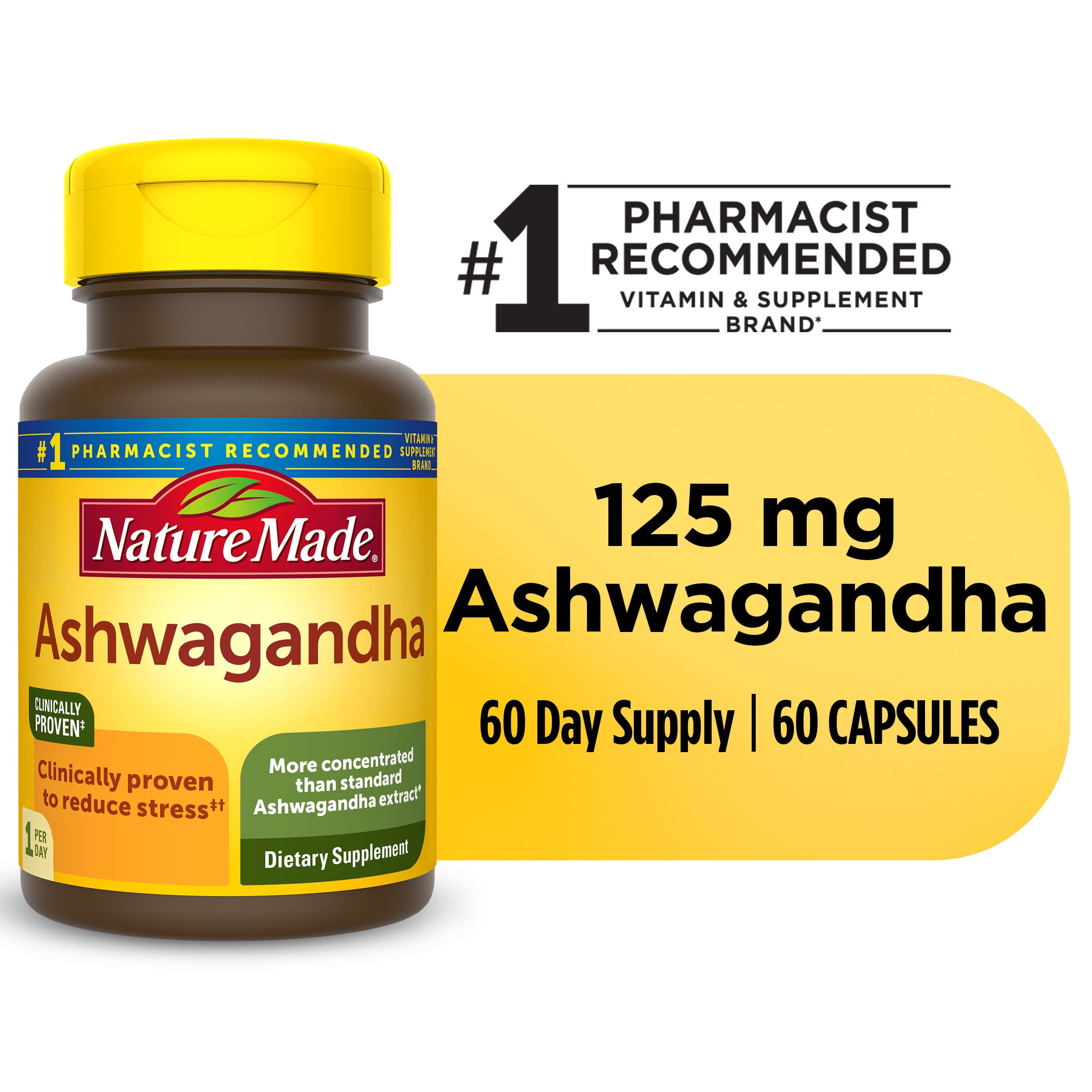 Nature Made Ashwagandha 60 Tablets for Stress Relief