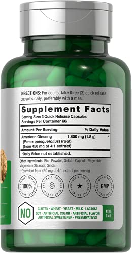 Horbaach American Ginseng 1800 mg - 200 Capsules