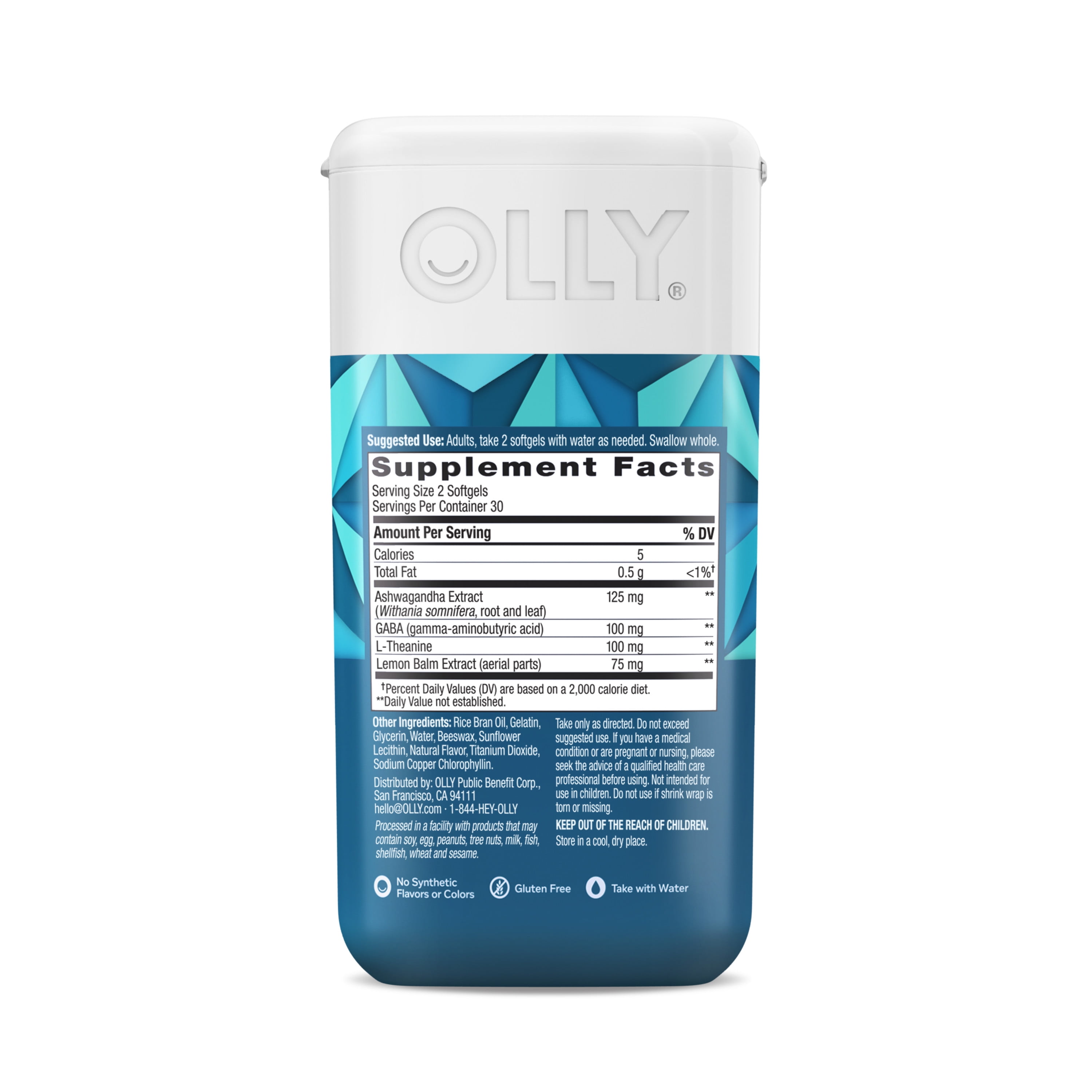 OLLY Goodbye Stress Softgels, 60 Count
