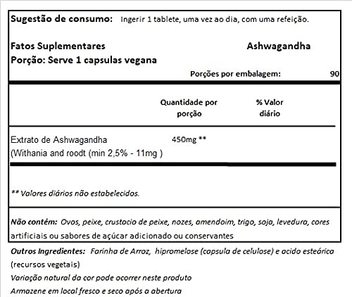 Ashwagandha Extract 450 Mg - 90 Veg Capsules
