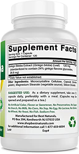 Ginkgo Biloba 120 mg - 120 Capsules