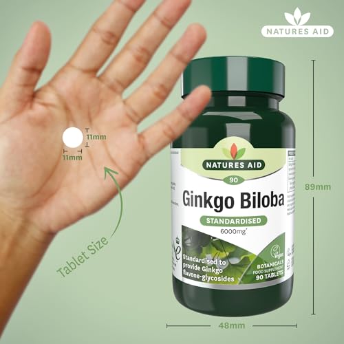 Ginkgo Biloba 120mg, 90 Tablets by Nature’s Aid
